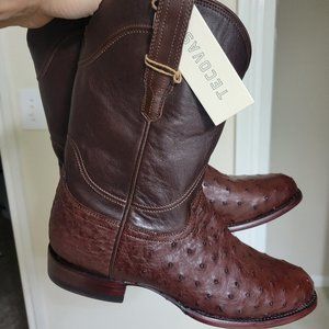 Mahogany / Dark brown Ostrich Boots